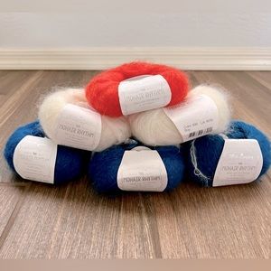 Yarn DeStash! Scheepjes Mohair Rhythm, 6 skeins, 3 different colors